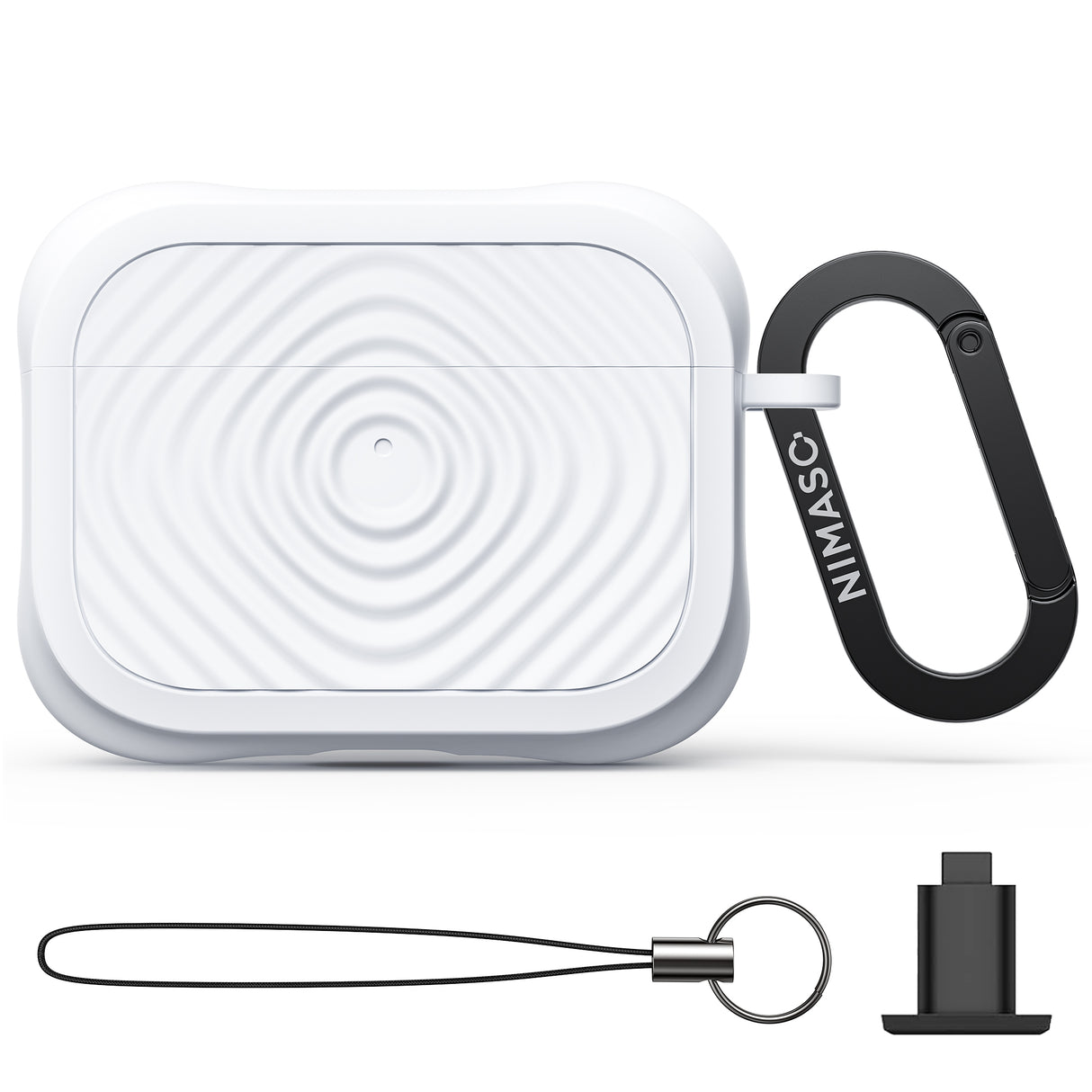 NIMASO Airpods Pro3 2025用 保護ケース シリコーン ワイヤレス充電対応 耐衝撃 キズ防止 カラビナ付き(3色)