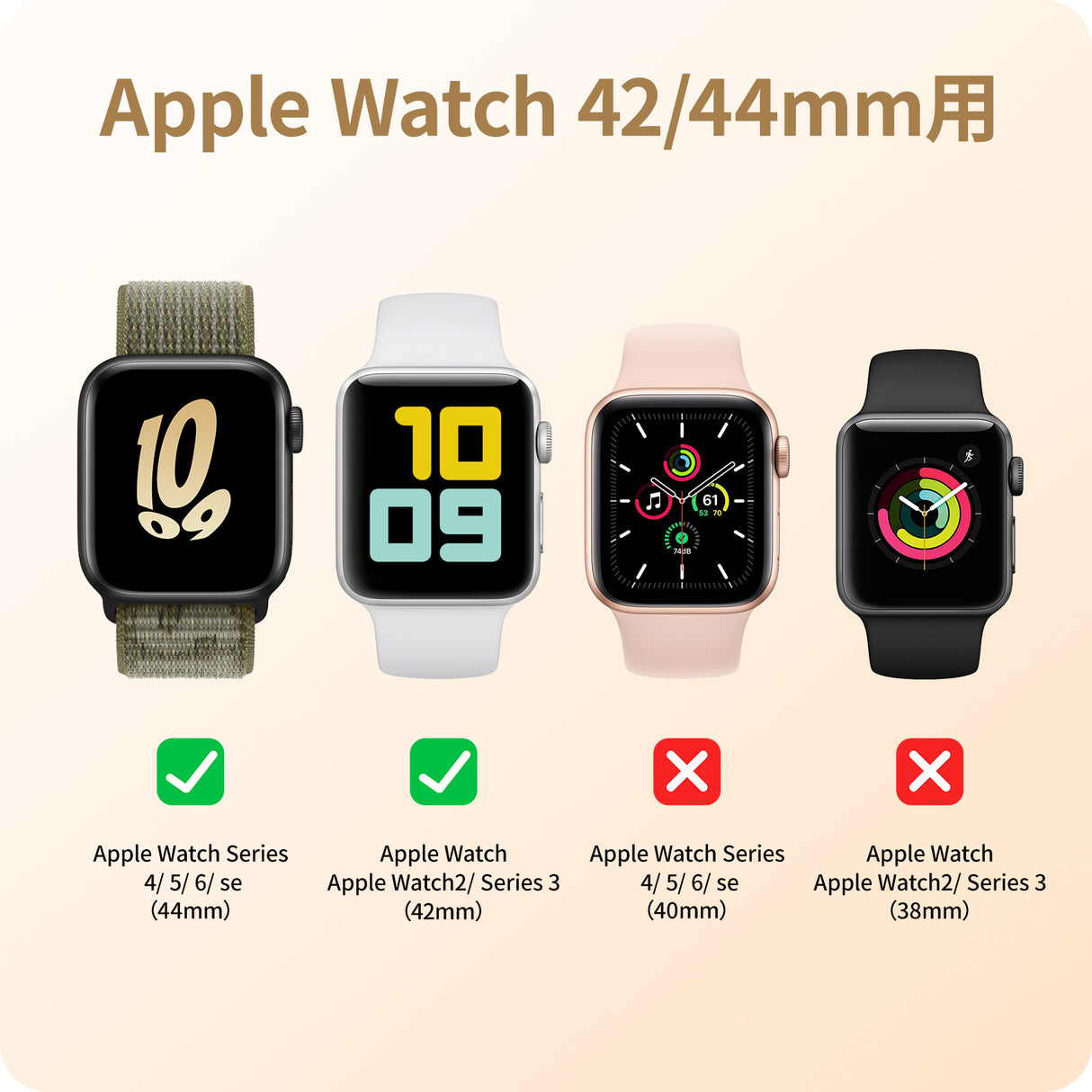 NIMASO Apple Watch (42mm/44mm)用フィルム 防水 気泡レス【6枚入り】