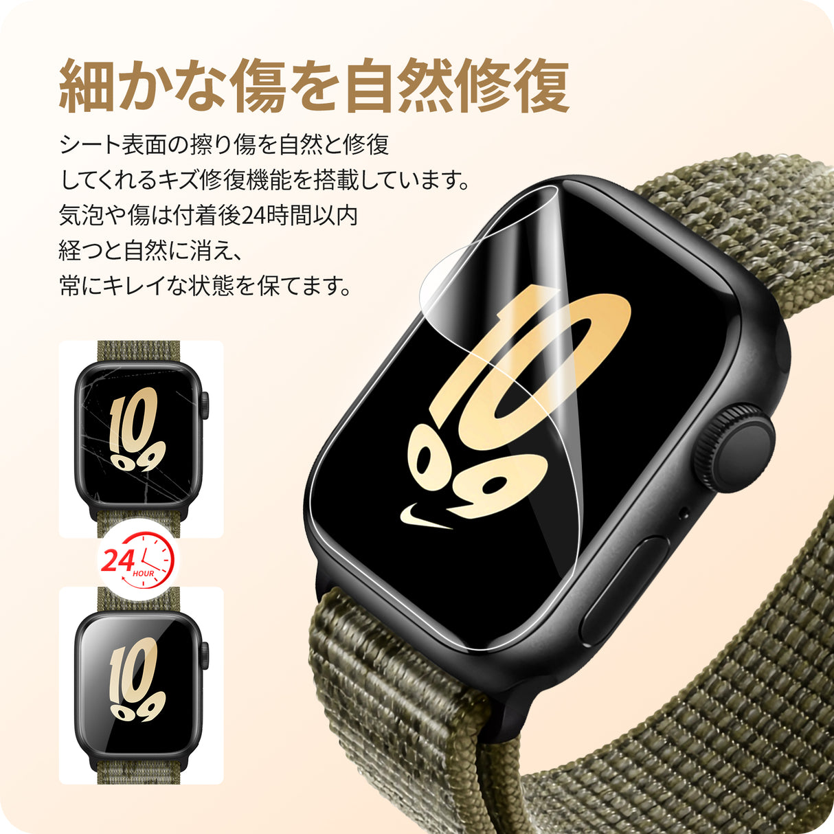 NIMASO Apple Watch (42mm/44mm)用フィルム 防水 気泡レス【6枚入り】