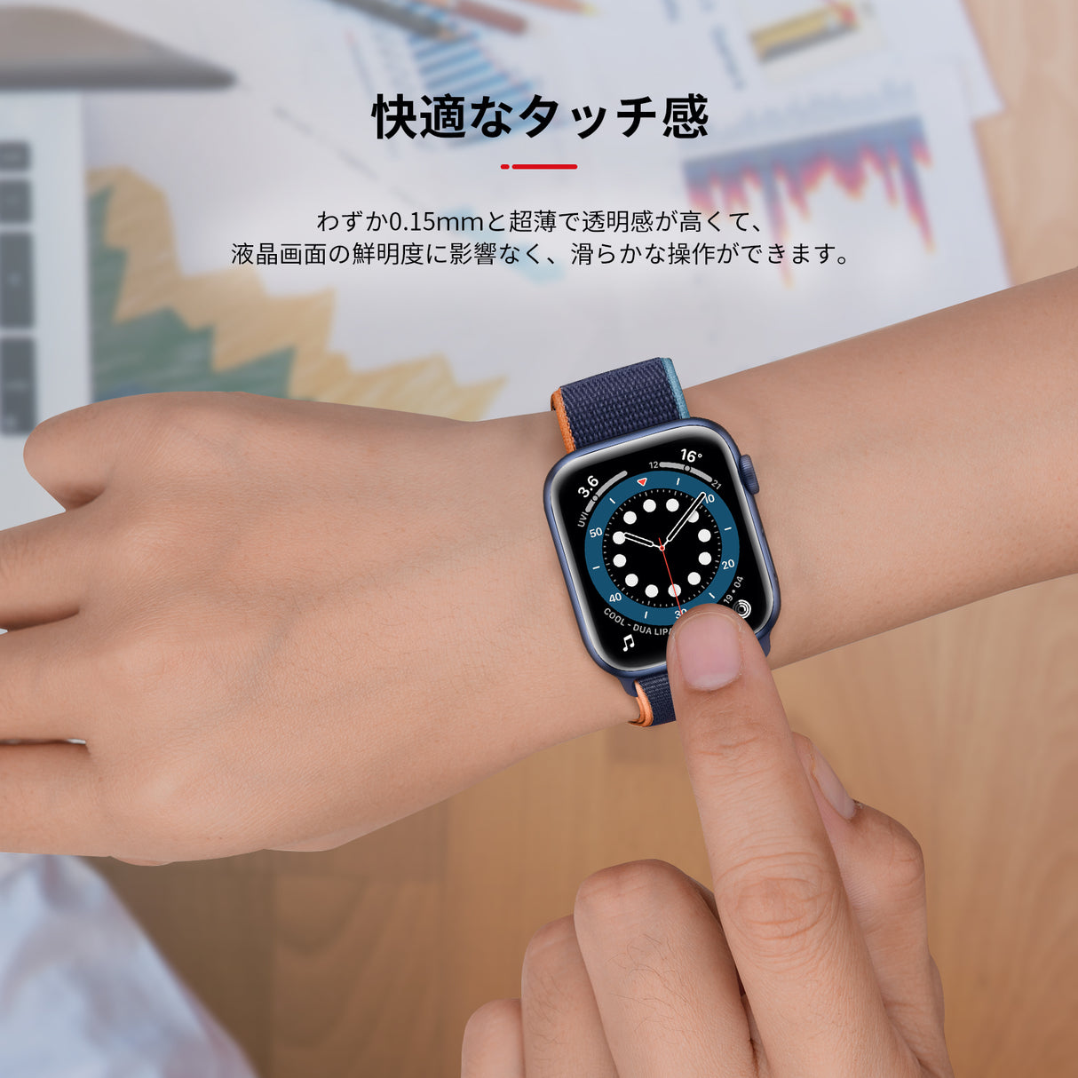 NIMASO Apple Watch series 6/5/4/3/SE対応 (38mm/40mm)用フィルム 【3/6枚入り】