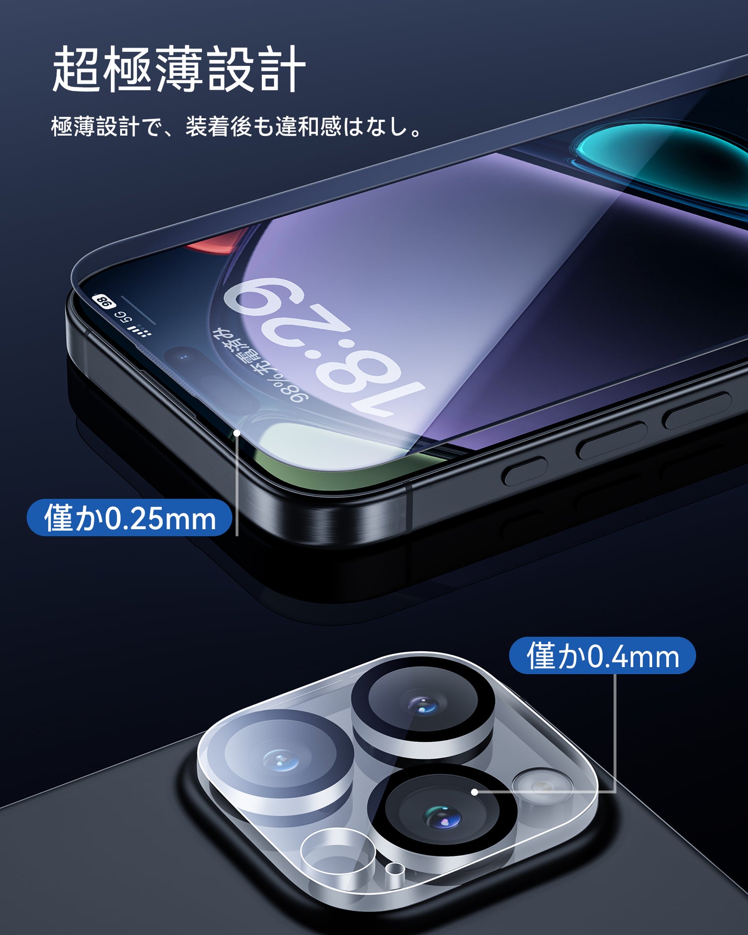 NIMASO Tempered Glass Film (2 Sheets) + Camera Film (2 Sheets) for iPhone 16 Pro/Pro Max, Automatic Dust Removal Guide Frame, 9H Hardness