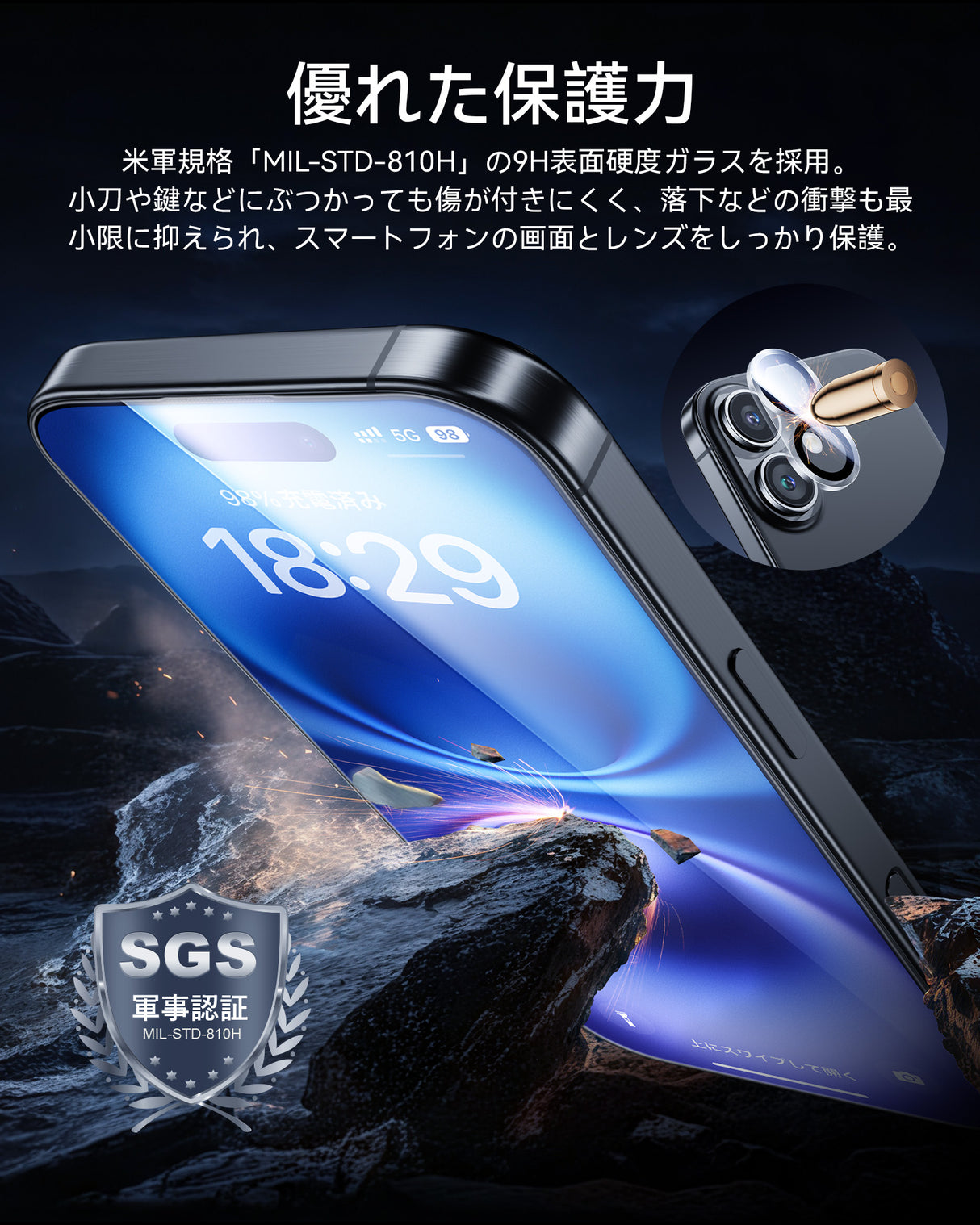 NIMASO Tempered Glass Film (2 Sheets) + Camera Film (2 Sheets) for iPhone 16/Plus with Guide Frame, 9H Hardness