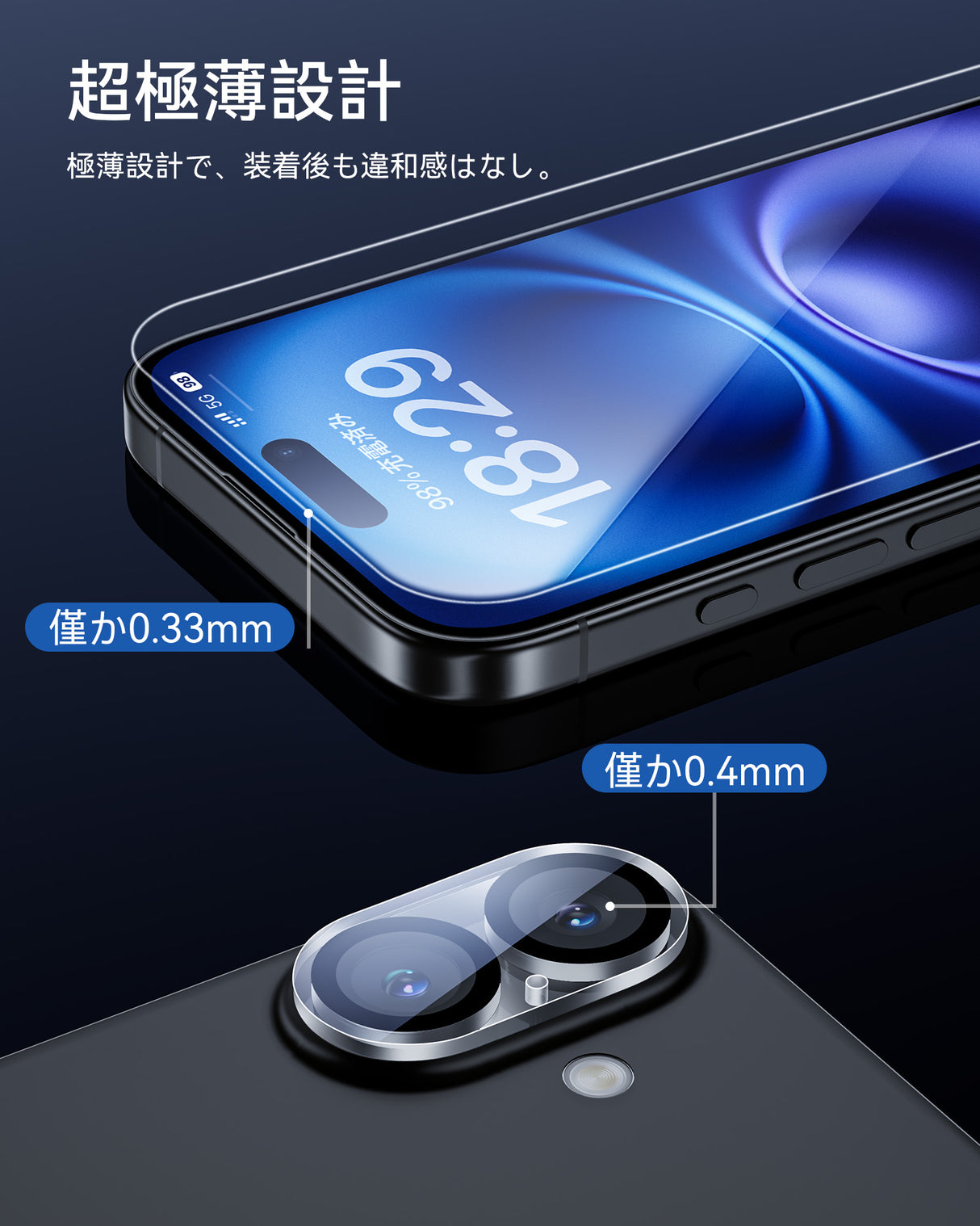 NIMASO Tempered Glass Film (2 Sheets) + Camera Film (2 Sheets) for iPhone 16/Plus with Guide Frame, 9H Hardness