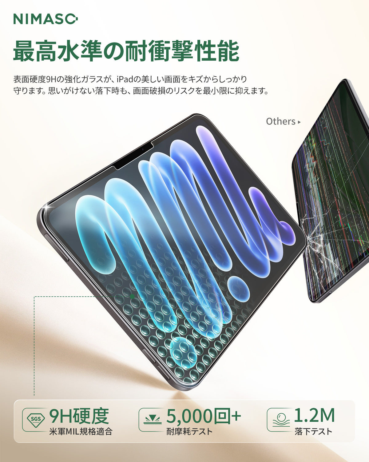 アンチグレアガラスフィルム iPad mini8(A20 Pro)用 2026年(8.5インチ) 保護フィルム 反射防止 指紋防止 1枚セット