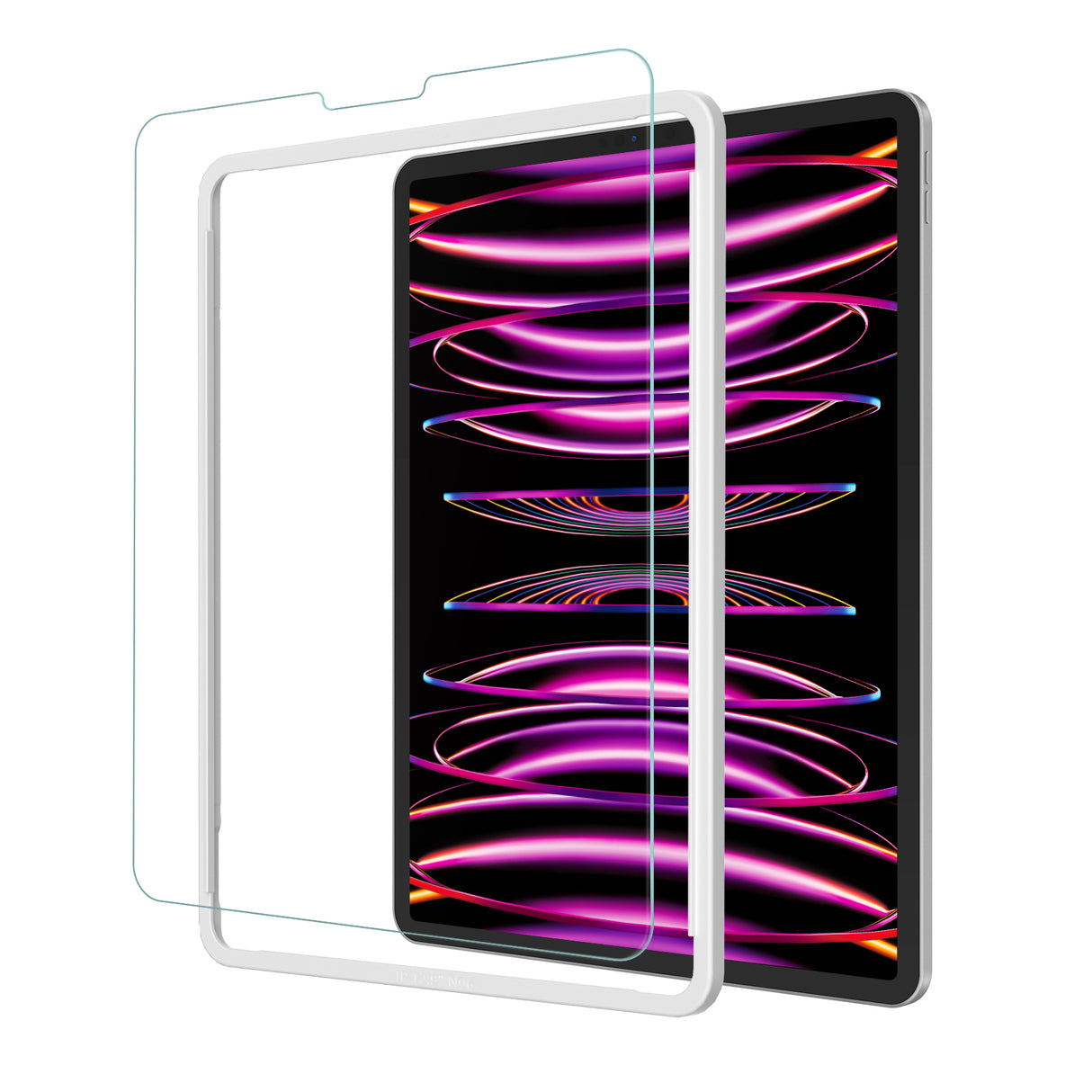 NIMASO Glass Film for iPad Pro (3rd/4th/5th/6th Generation) 12.9" High Gloss with Guide Frame, 1 Piece