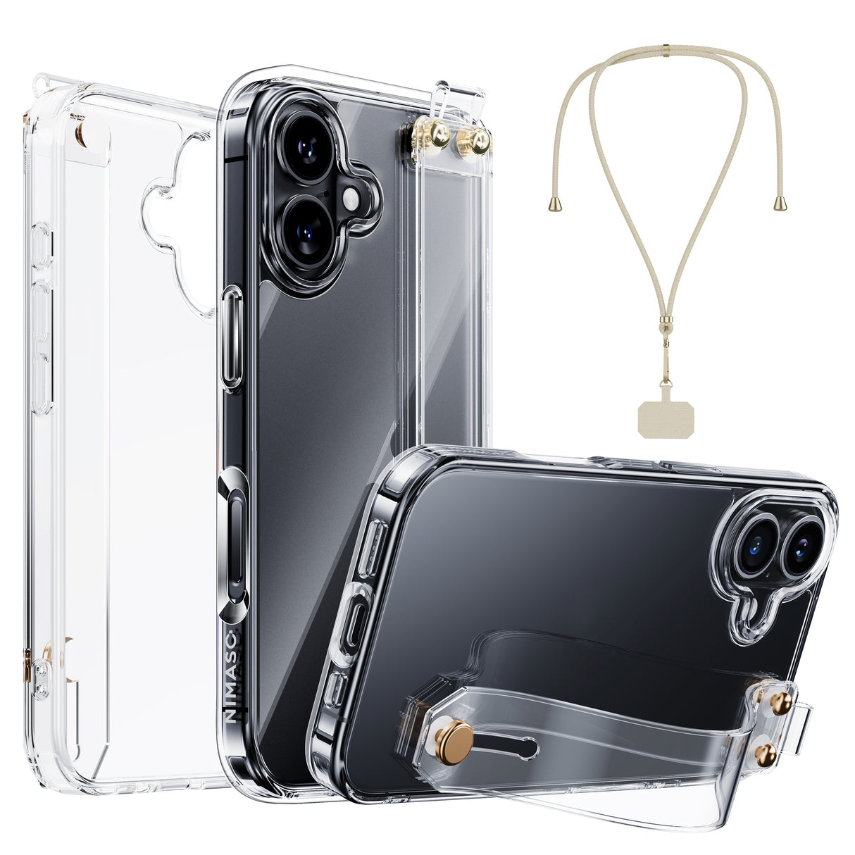 iPhoneアクセサリー N's 16p NIMASO iPhone 16/Plus用ケース クリアケース スタンド機能