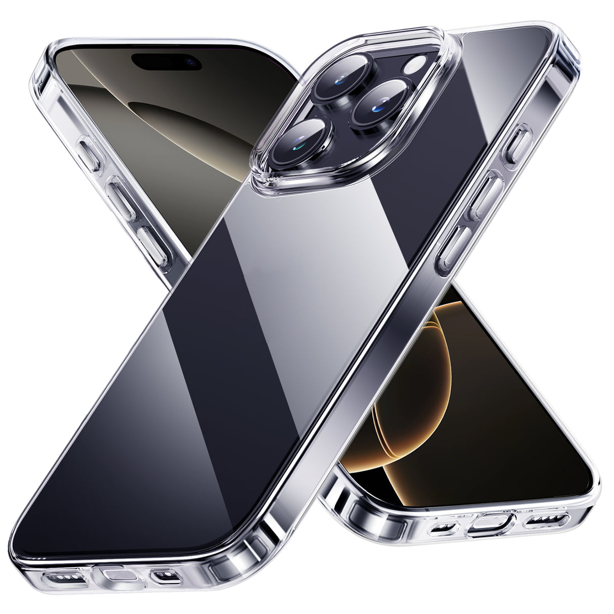 NIMASO  iPhone 16/Plus/Pro/Pro Max用ケース 背面強化ガラス スマホケース(氷晶シリーズ)