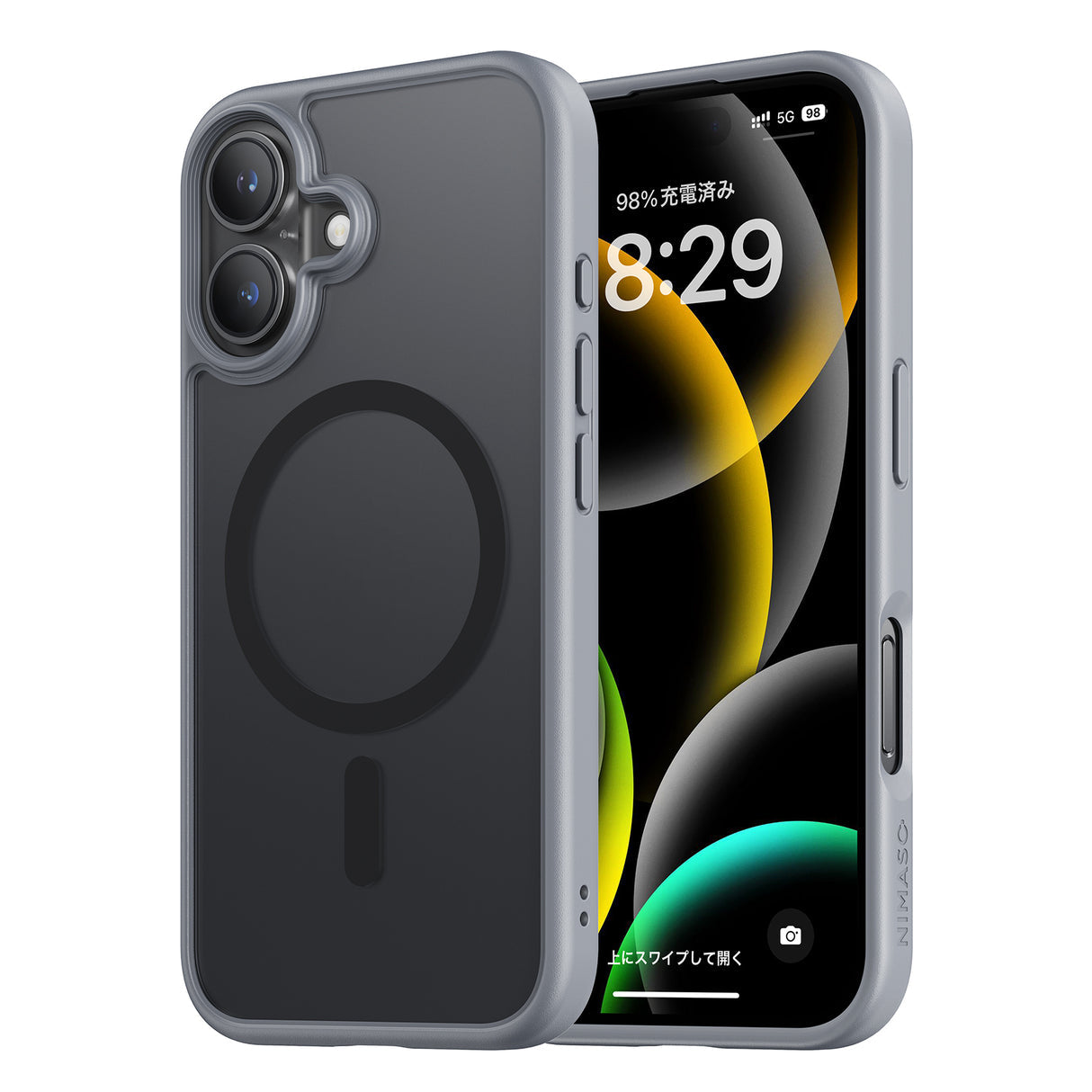 iPhone 16用ケース MagSafe対応 グレー