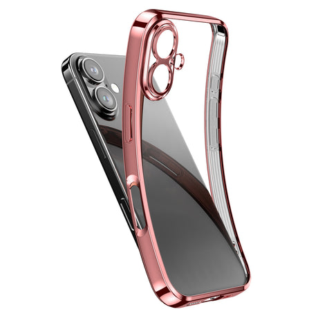 iPhone 16用ケース クリア TPU スマホケース 耐衝撃 黄ばみにくい(清水シリーズ)ピンク