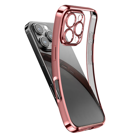 iPhone 16Pro/Pro Max用ケース クリア TPU スマホケース 耐衝撃 黄ばみにくい(清水シリーズ)ピンク