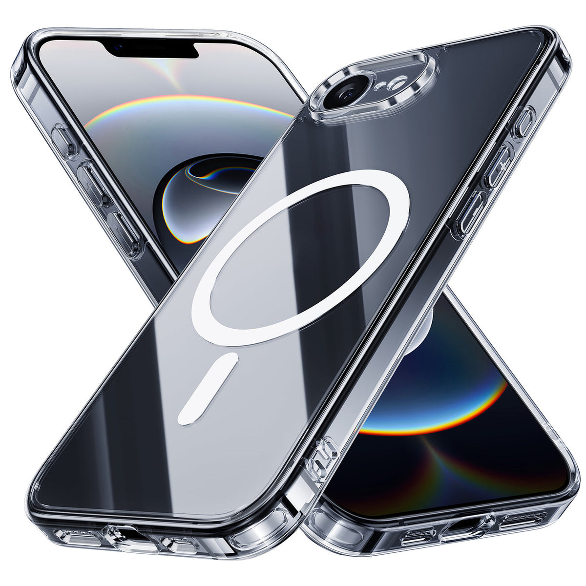 NIMASO iPhone 17e/16e クリアケース MagSafeアクセサリー対応 背面 