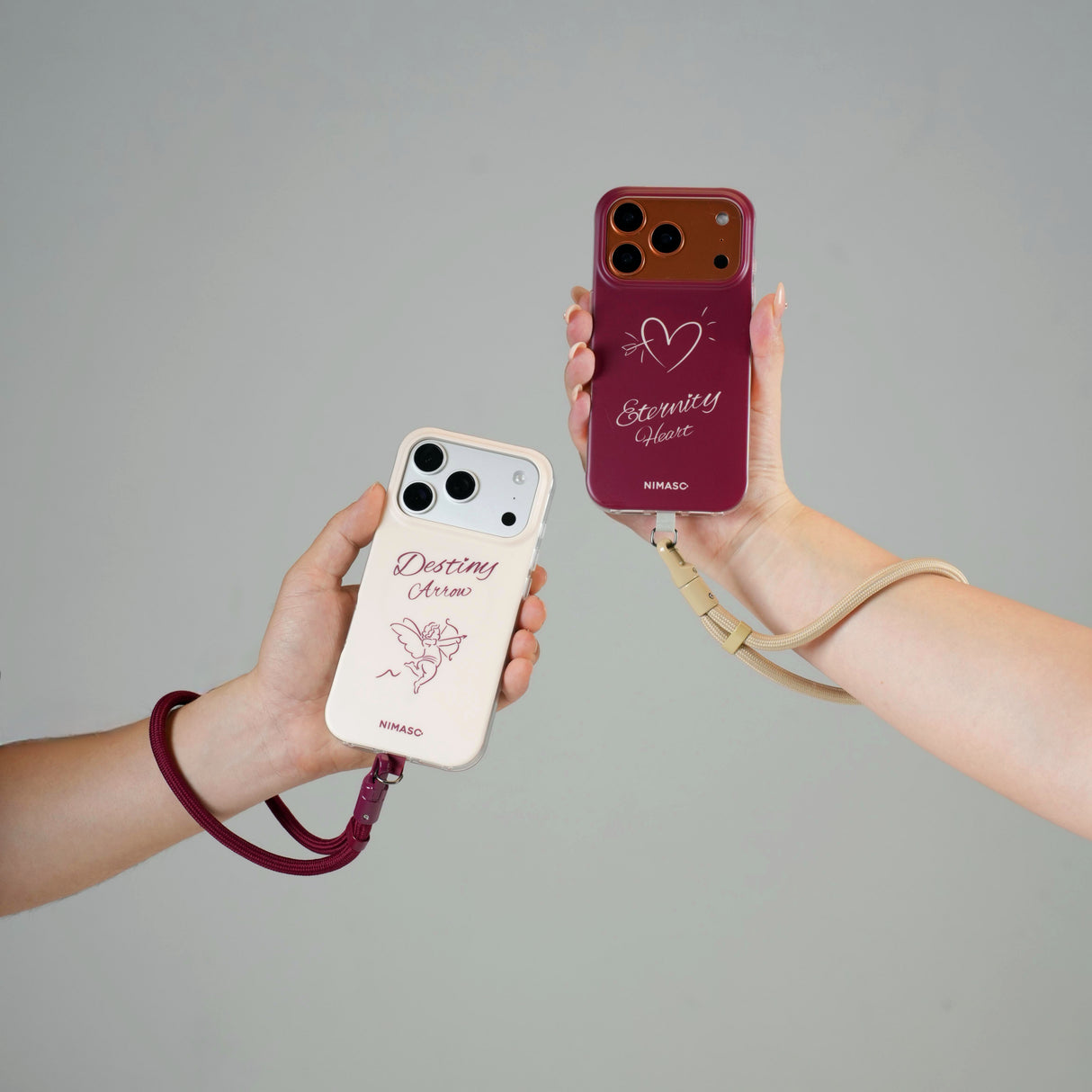 【NIMASO x Destinyシリーズ】 iPhone 17/17 Pro/17 Pro Max/iPhone 16/iPhone 16 Pro/iPhone 16 Pro Max用 ペアケース MagSafe対応 お揃いギフト 限定ストラップ付き