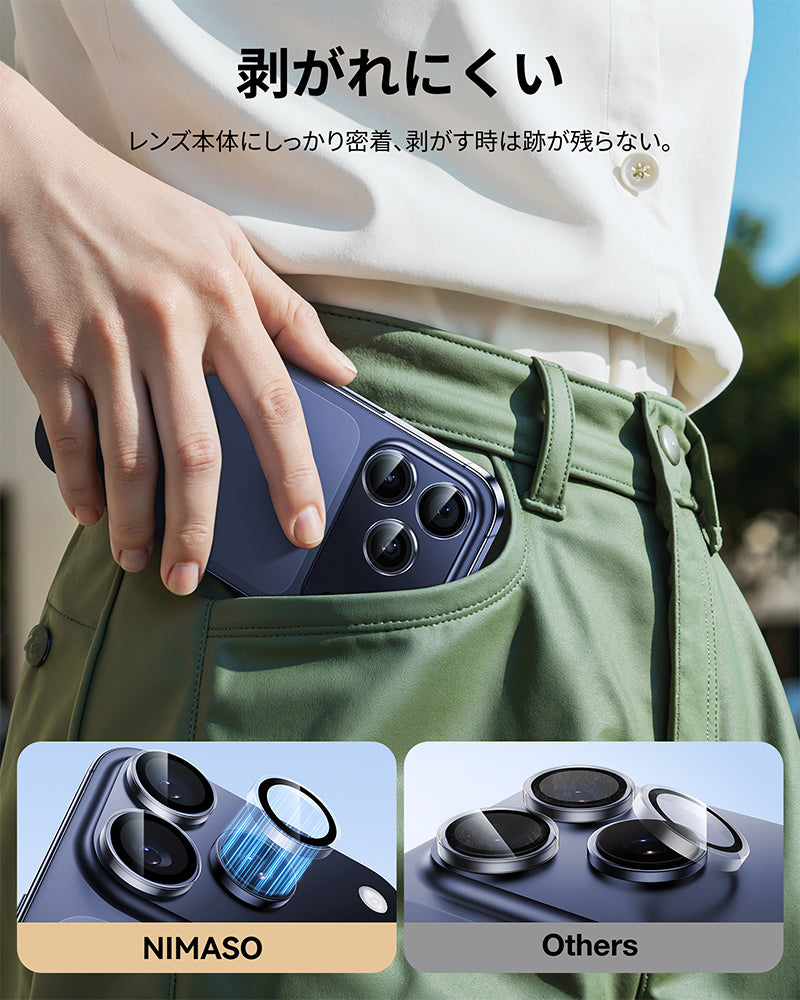 NIMASO Camera Film for iPhone 17/Pro/Pro Max/Air with Black Border and Guide Frame (1 Sheet/2 Sheets)