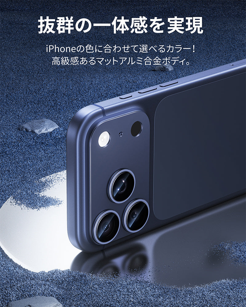 NIMASO iPhone 17/17 Pro/Pro Max/Air用 カメラフィルム アルミ合金+9H強化ガラス 全面保護 黒縁取り 耐衝撃 ガイド枠付き