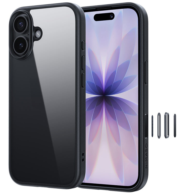 NIMASO iPhone 17/Pro/Pro Max/Air用 ケース クリア 黄変防止 耐衝撃 ストラップホール(氷星シリーズ)