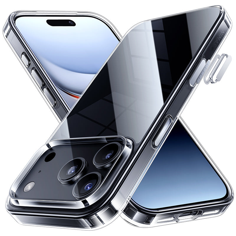 NIMASO Clear Case for iPhone 17/Pro/Pro Max/Air, Anti-Yellowing, Shockproof, with Strap Hole (Ice Star Series)