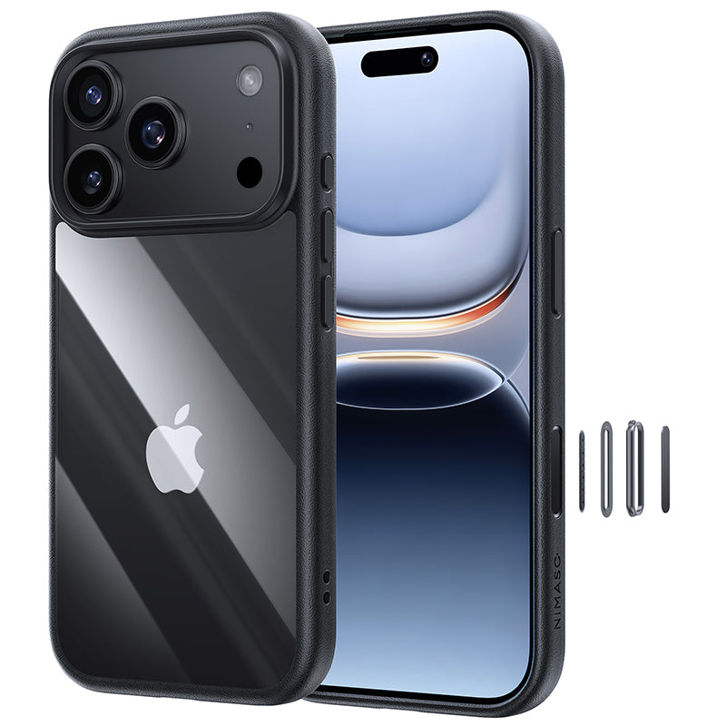 NIMASO Clear Case for iPhone 17/Pro/Pro Max/Air, Anti-Yellowing, Shockproof, with Strap Hole (Ice Star Series)