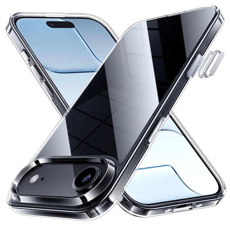 NIMASO iPhone 17/Pro/Pro Max/Air用 ケース クリア 黄変防止 耐衝撃 ストラップホール(氷星シリーズ)