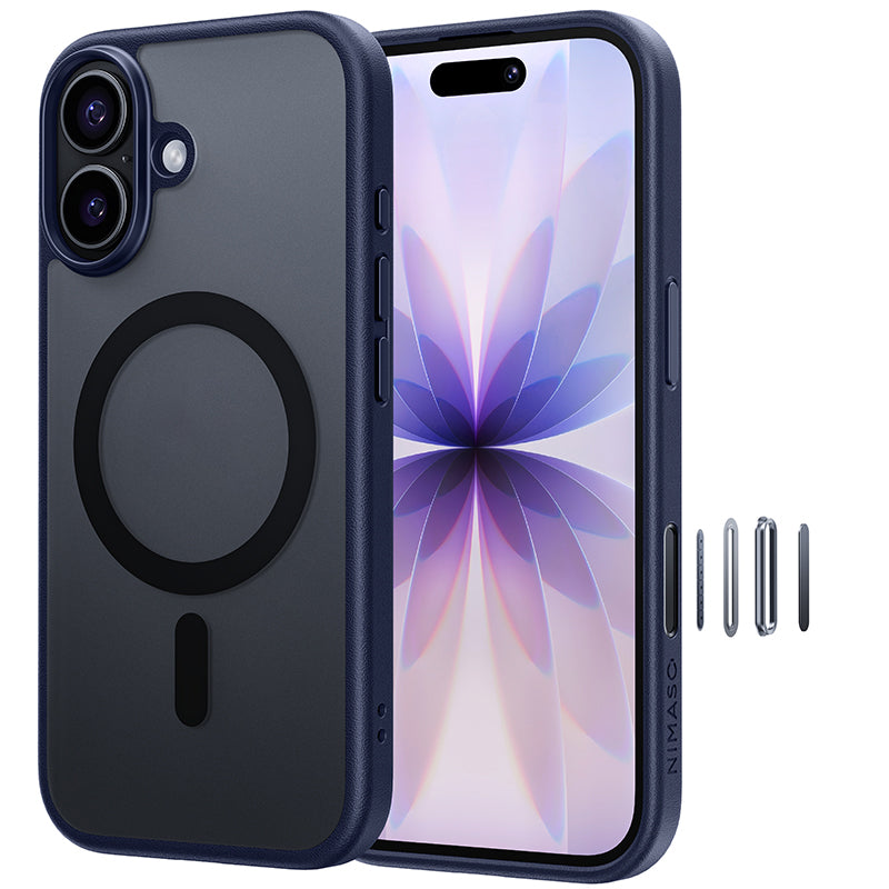 NIMASO iPhone 17/Pro/Pro Max/Air用ケース MagSafe対応 耐衝撃 ワイヤレス充電 カメラコントロールカバー(黒羽シリーズ)