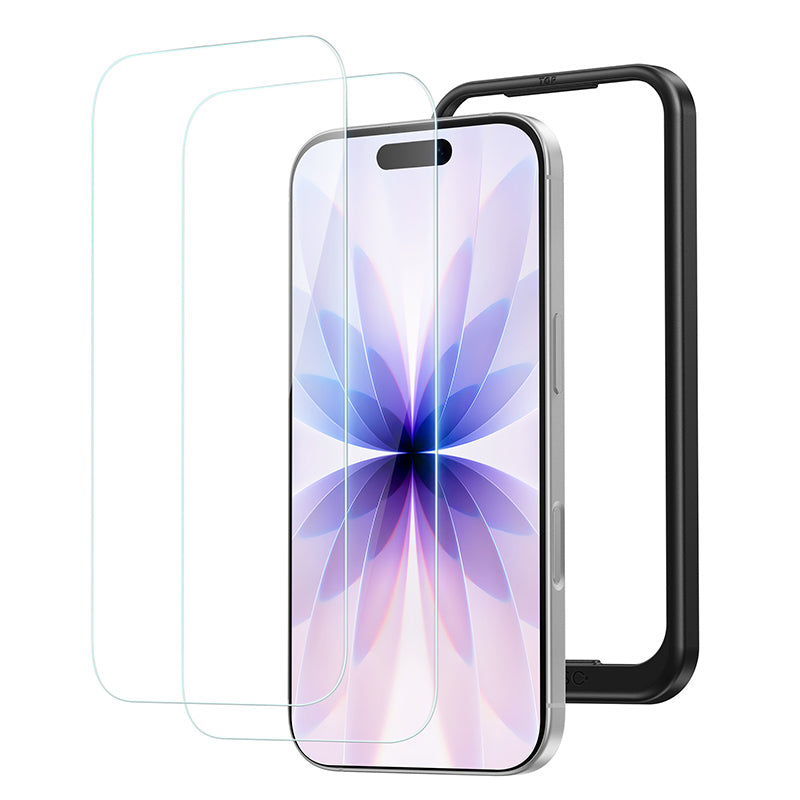 NIMASO iPhone 17/Pro/Pro Max/Air用 強化ガラスフィルム 耐衝撃 ガイド枠付き【2枚】