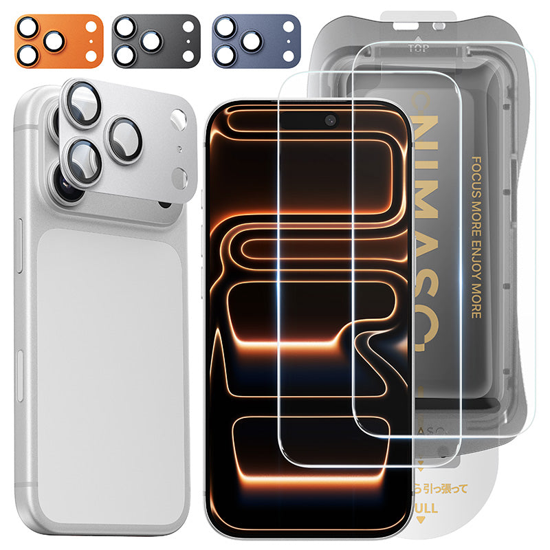 【究極の保護セット】NIMASO iPhone 17 Pro 対応 ガラスフィルム + カメラ保護フィルム クリア / アンチグレア / 覗き見防止 アルミ合金