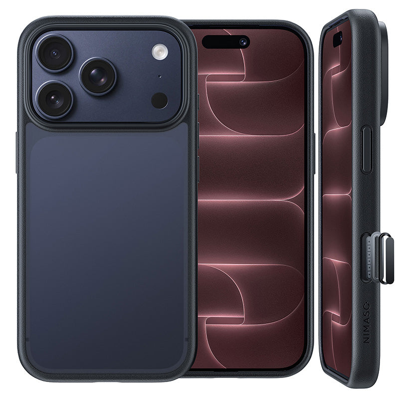 NIMASO Case for iPhone 17/Pro/Pro Max/Air, Semi-Transparent, Shockproof, Wireless Charging, with Strap Hole (Kuroba Series)