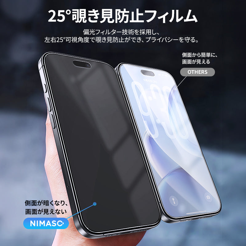 NIMASO 2-in-1 Anti-Glare + Privacy Tempered Glass Screen Protector for iPhone 17/Pro/Pro Max/Air, Shockproof with Guide Frame (1 Screen)