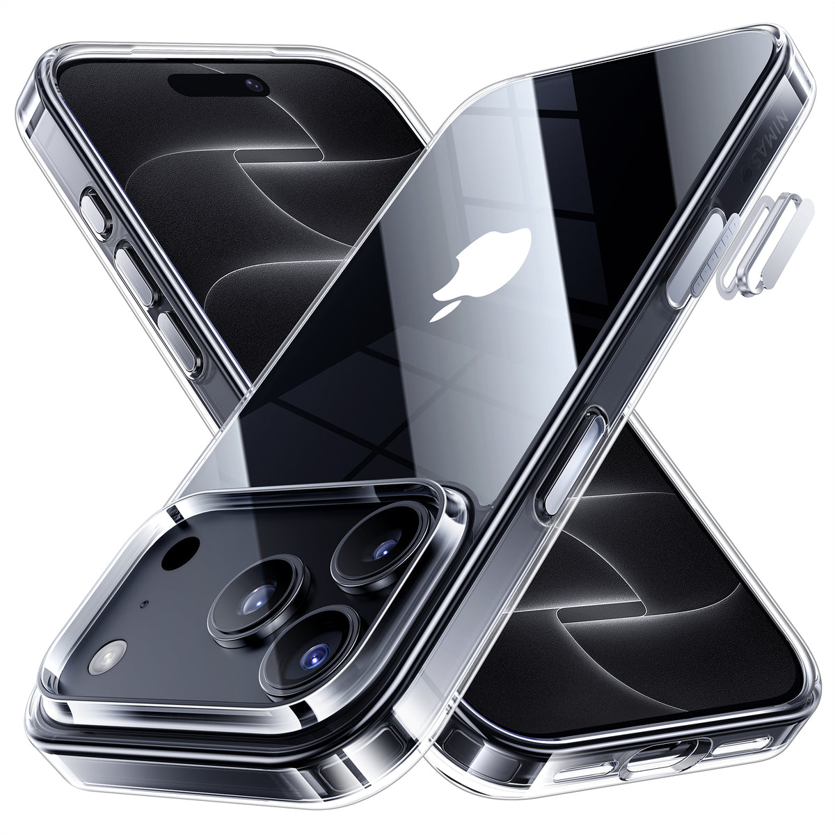 NIMASO Clear Case for iPhone 17/Pro/Pro Max/Air, Anti-Yellowing, Shockproof, with Strap Hole (Ice Star Series)