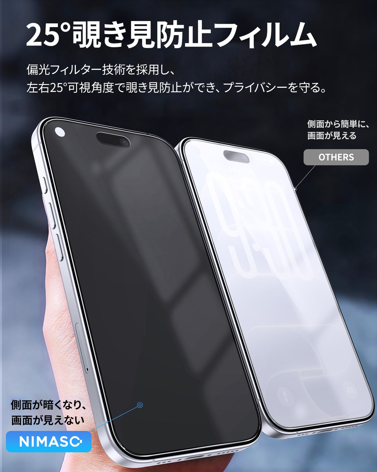 NIMASO 2-in-1 Anti-Glare + Privacy Tempered Glass Screen Protector for iPhone 17/Pro/Pro Max/Air, Shockproof with Guide Frame (1 Screen)