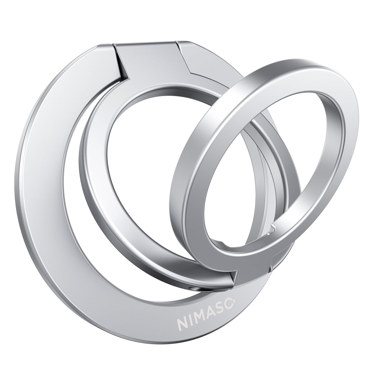 NIMASO スマホリング マグネット式 スマホ落下防止 角度調整可能 金属リング付き iPhone17/16/15/12/11シリーズ、Androidなど全機種対応(ブラック/シルバー)