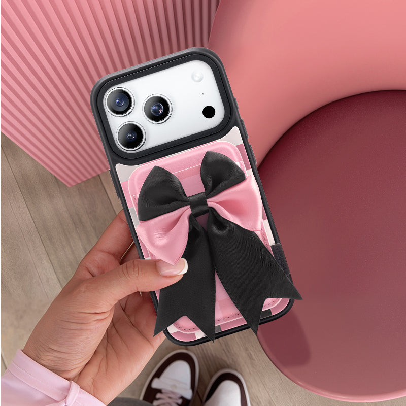 NIMASO MagSafe対応 スマホ カードケース  カード収納 チェッカーボード柄 ピンク