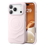 NIMASO iPhone 17/Pro/Pro Max/Air用ケース かわいい MagSafe対応 シリコン 立体感 花柄 おしゃれ 全面保護 耐衝撃 さらさら手触り（薔薇シリーズ）