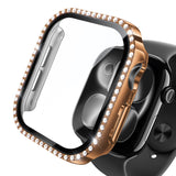 NIMASO Apple watch 11/10/9/8/7/6/5/4/SE3/SE2/SE 対応 キラキラ保護カバー＋ガラスフィルム 一体型 防水防塵 1点セット