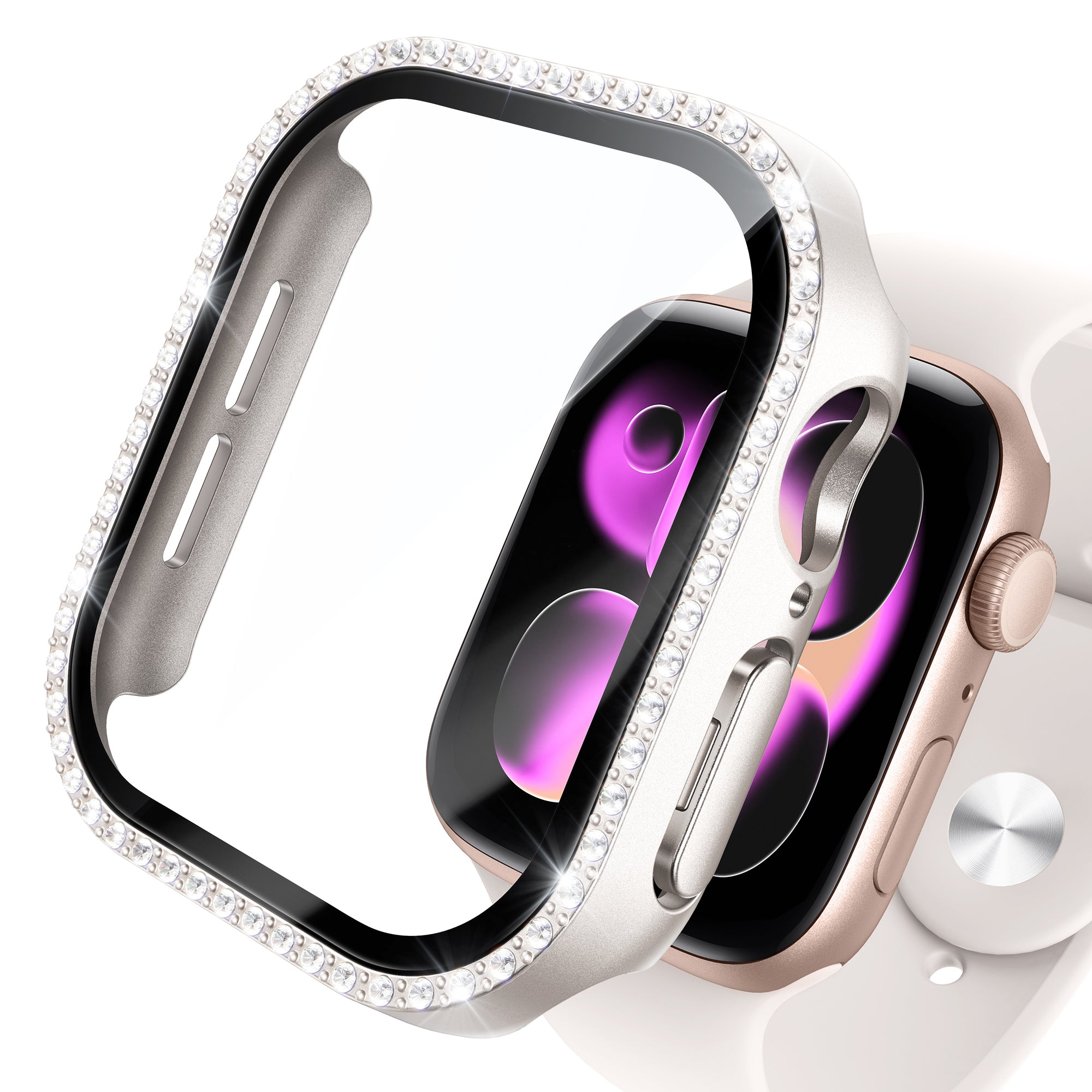 NIMASO Apple watch 11/10/9/8/7/6/5/4/SE3/SE2/SE 対応 キラキラ保護