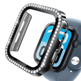 NIMASO Apple watch 11/10/9/8/7/6/5/4/SE3/SE2/SE 対応 キラキラ保護カバー＋ガラスフィルム 一体型 防水防塵 1点セット