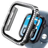 NIMASO Apple watch 11/10/9/8/7/6/5/4/SE3/SE2/SE 対応 キラキラ保護カバー＋ガラスフィルム 一体型 防水防塵 1点セット