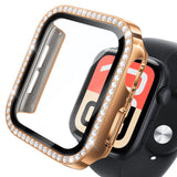 NIMASO Apple watch 11/10/9/8/7/6/5/4/SE3/SE2/SE 対応 キラキラ保護カバー＋ガラスフィルム 一体型 防水防塵 1点セット