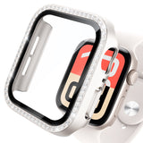 NIMASO Apple watch 11/10/9/8/7/6/5/4/SE3/SE2/SE 対応 キラキラ保護カバー＋ガラスフィルム 一体型 防水防塵 1点セット