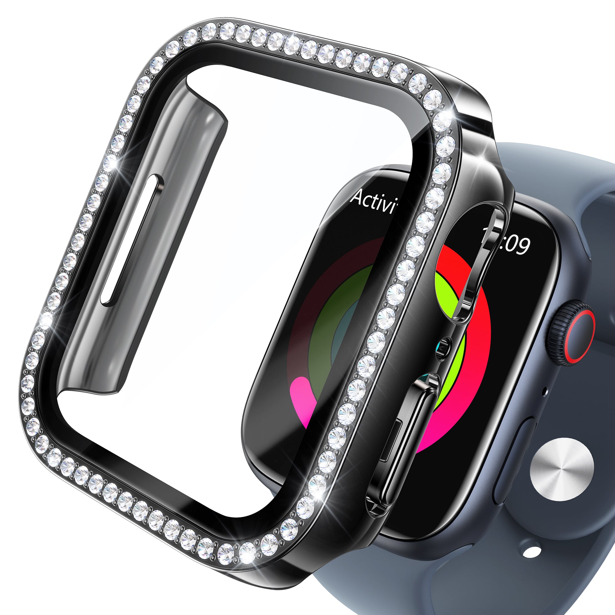 Apple watch 11/10/9/8/7/6/5/4/SE3/SE2/SE 対応 キラキラ保護カバー＋