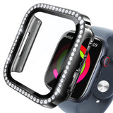 NIMASO Apple watch 11/10/9/8/7/6/5/4/SE3/SE2/SE 対応 キラキラ保護カバー＋ガラスフィルム 一体型 防水防塵 1点セット