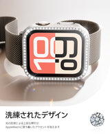 NIMASO Apple watch 11/10/9/8/7/6/5/4/SE3/SE2/SE 対応 キラキラ保護カバー＋ガラスフィルム 一体型 防水防塵 1点セット
