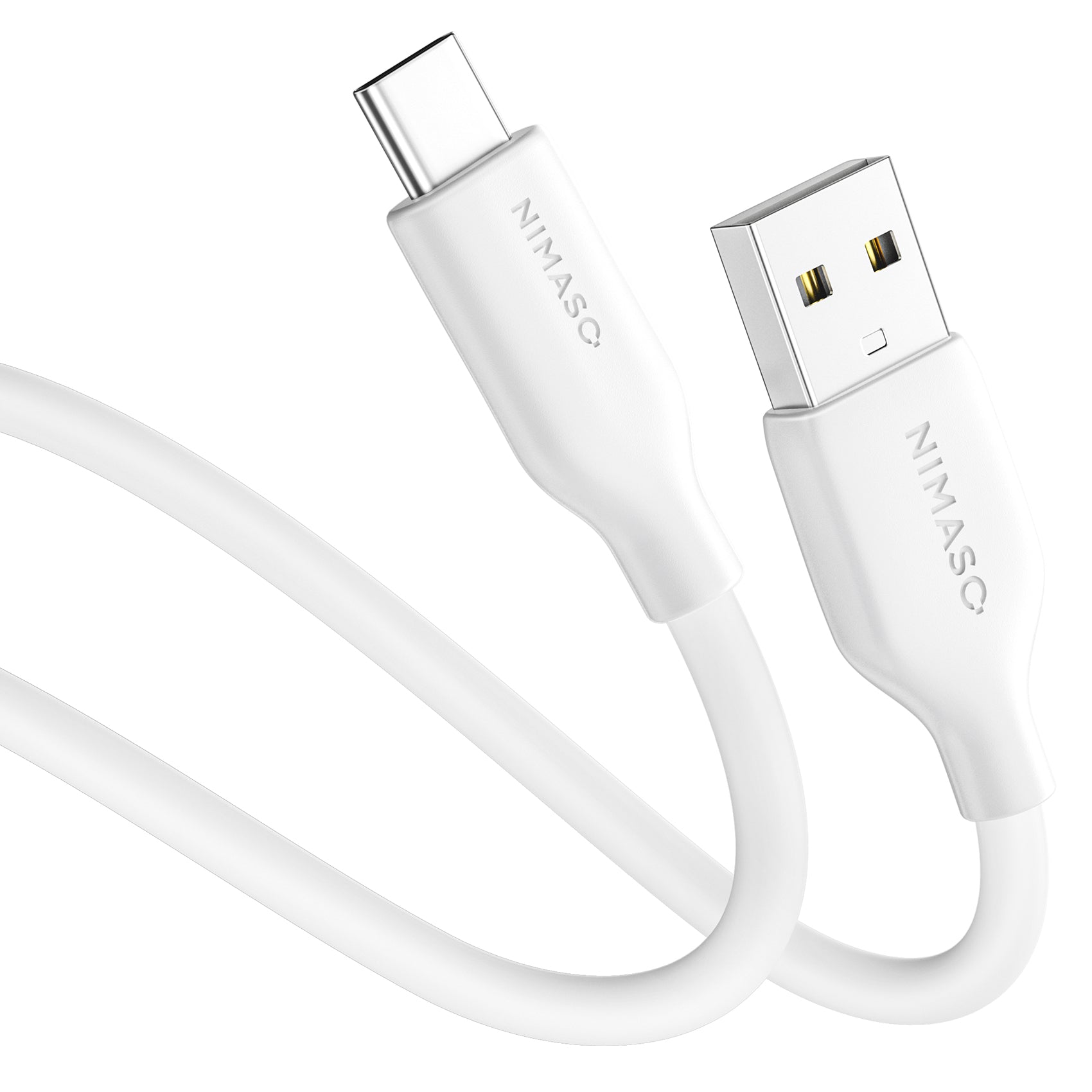 NIMASO USB-A & USB-C ケーブル 絡まないケーブル シリコン素材採用