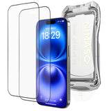 NIMASO Anti-glare Tempered Glass Film for iPhone 16 Pro/Pro Max with Automatic Dust Removal Guide Frame [2 Sheets] 