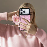 NIMASO iPhone 17/Pro/Pro Max/Air用 ケース MagSafe対応 可愛い おしゃれ 耐衝撃 ワイヤレス充電対応（ファンシーシリーズ）リボン柄 ピンク