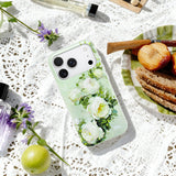NIMASO iPhone 17/Pro/Pro Max/Air用 ケース MagSafe対応 可愛い おしゃれ 耐衝撃 ストラップホール付き ワイヤレス充電対応 スマホケース （フローラルシリーズ）バラ
