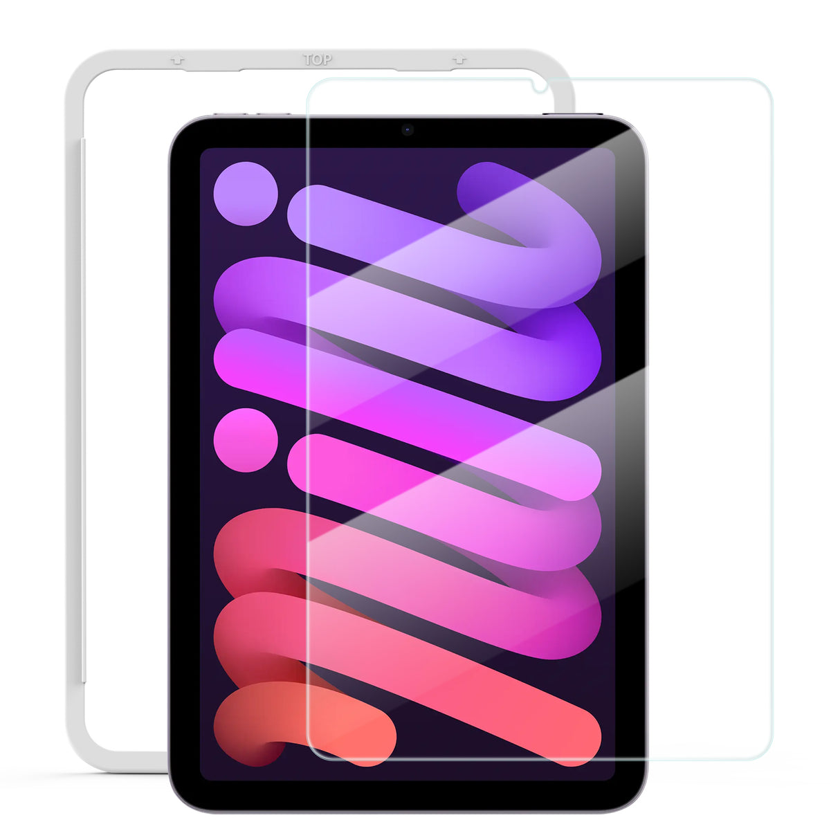 NIMASO Glass Film for iPad mini 7 (A17 Pro) /mini 6 (8.3 inches) High Gloss with Guide Frame [1 Sheet] 
