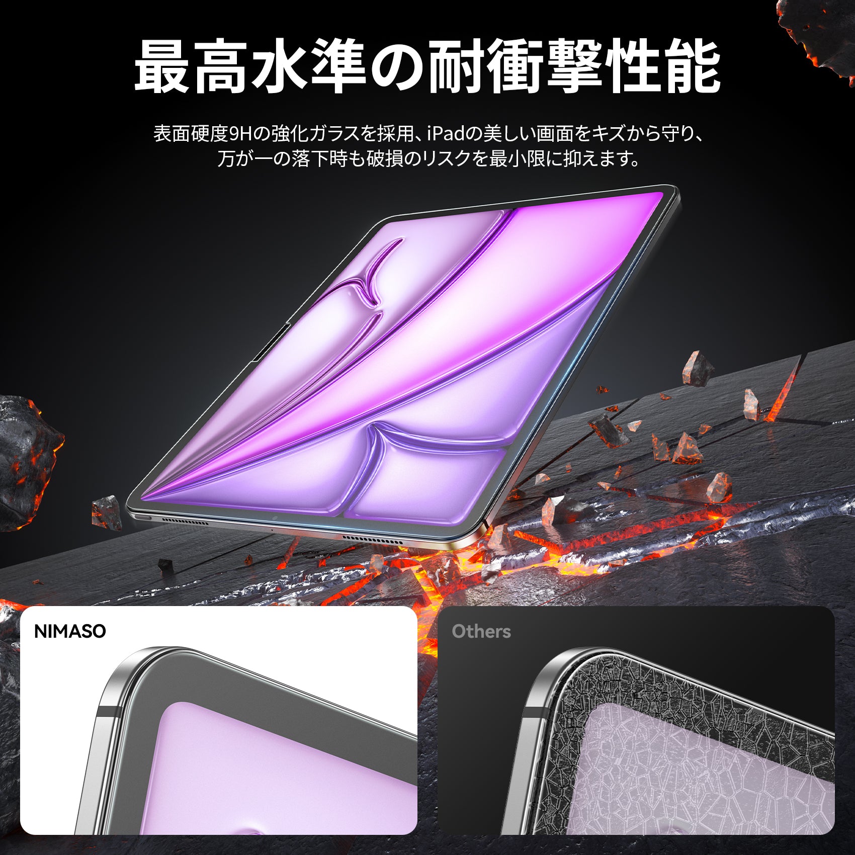 NIMASO アンチグレア ガラスフィルム iPad Air 13インチ M4 第8世代