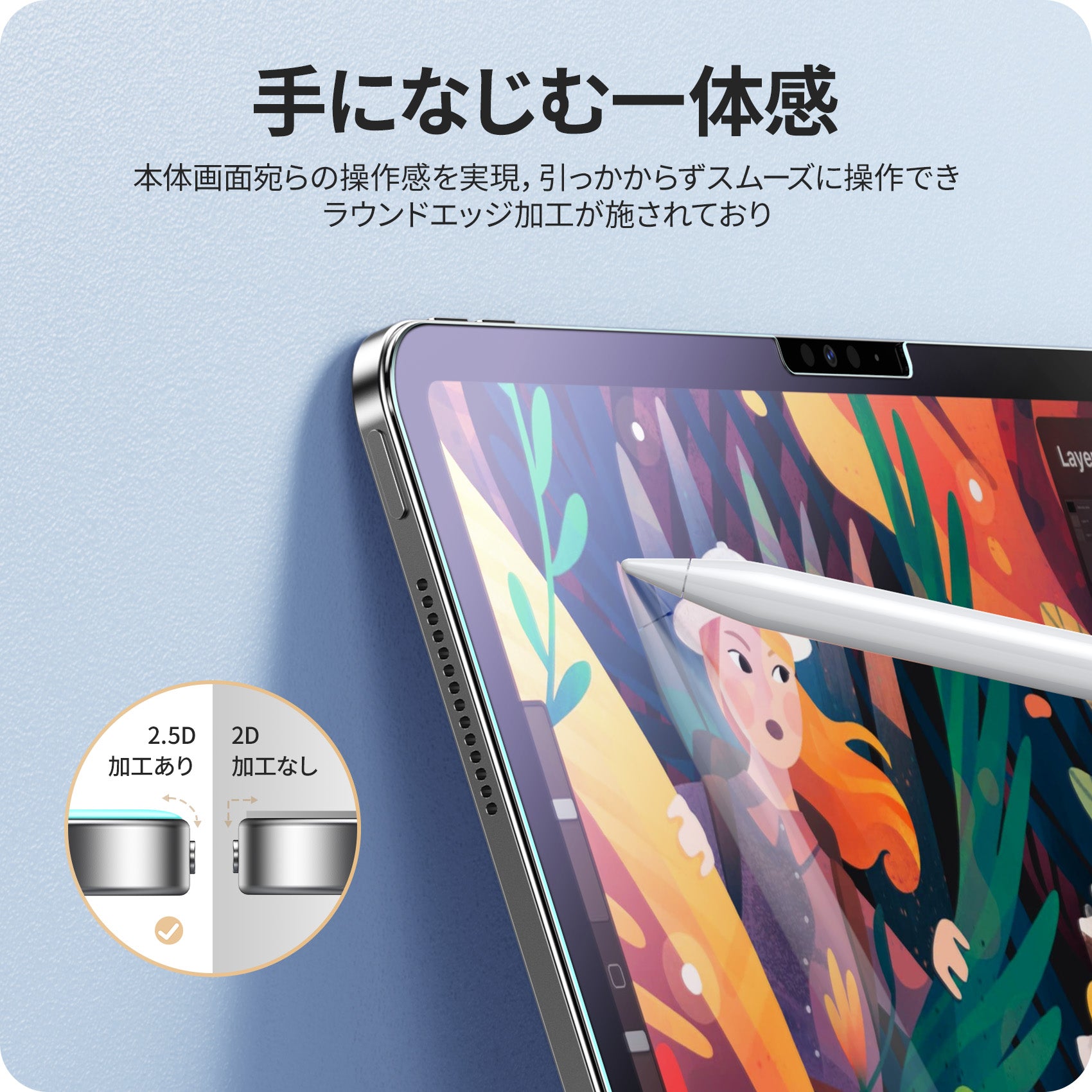 NIMASO ブルーライトカット ガラスフィルム iPad Air 11 インチ M3 第7