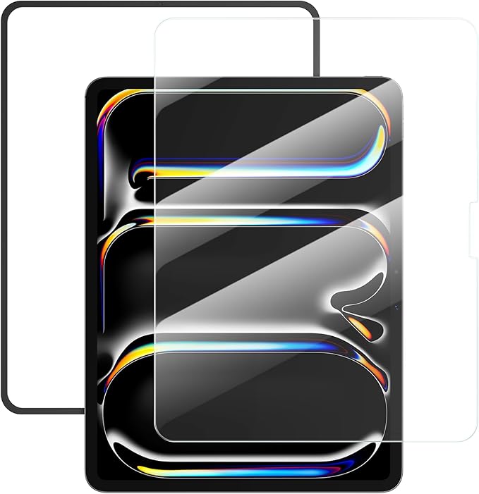 iPad Pro 13インチ 2024 第7世代 フィルム ガラスフィルム NIMASO iPad Pro 13 インチ 2024用 ガラスフィルム ガイド枠付き
