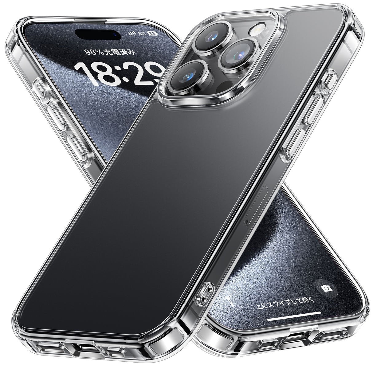 NIMASO ケース iPhone 15/Plus/Pro/Pro Max用 クリア 保護ケース 黄変